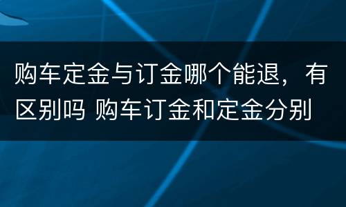 购车定金与订金哪个能退，有区别吗 购车订金和定金分别