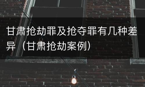 甘肃抢劫罪及抢夺罪有几种差异（甘肃抢劫案例）