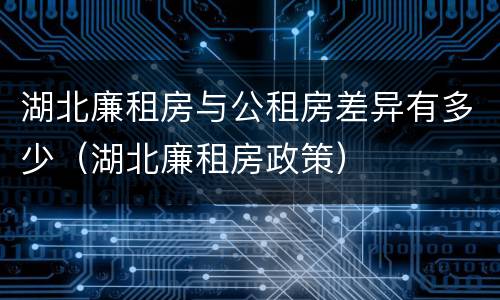 湖北廉租房与公租房差异有多少（湖北廉租房政策）