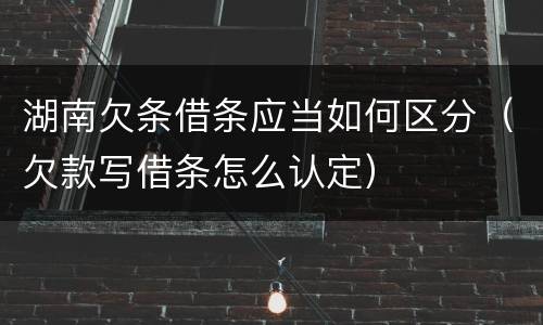 湖南欠条借条应当如何区分（欠款写借条怎么认定）