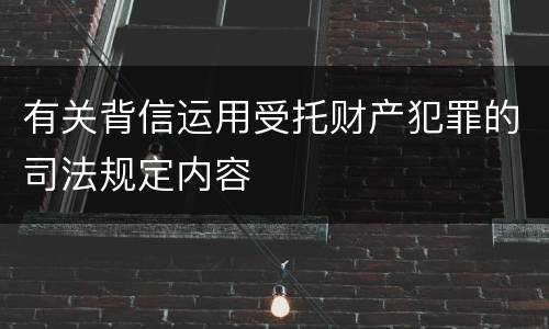 有关背信运用受托财产犯罪的司法规定内容