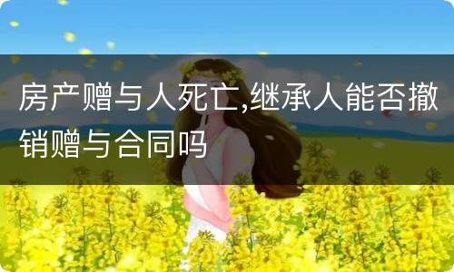 房产赠与人死亡,继承人能否撤销赠与合同吗