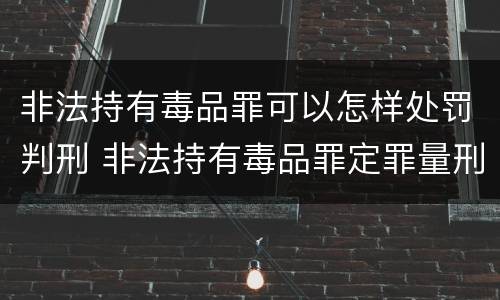 非法持有毒品罪可以怎样处罚判刑 非法持有毒品罪定罪量刑