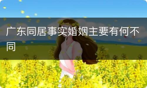 广东同居事实婚姻主要有何不同