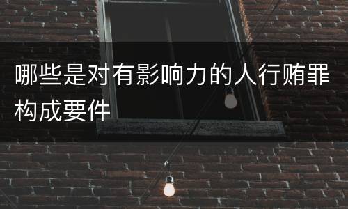 哪些是对有影响力的人行贿罪构成要件