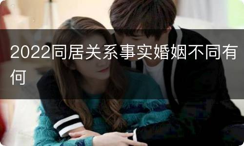 2022同居关系事实婚姻不同有何