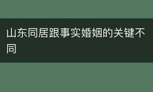 山东同居跟事实婚姻的关键不同