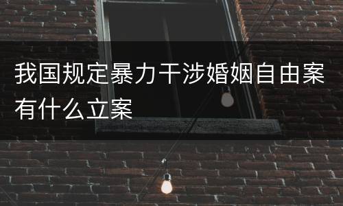 我国规定暴力干涉婚姻自由案有什么立案