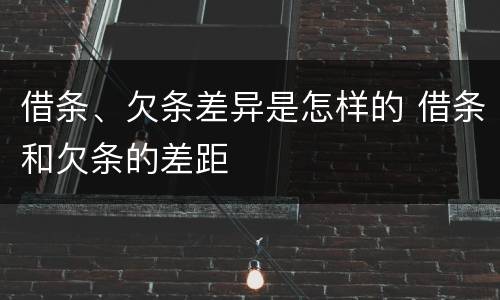 借条、欠条差异是怎样的 借条和欠条的差距