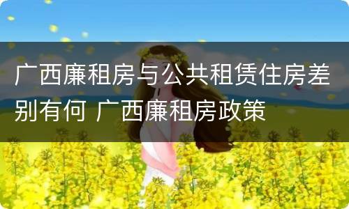 广西廉租房与公共租赁住房差别有何 广西廉租房政策