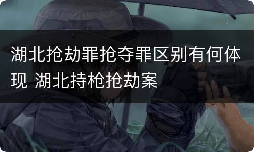 湖北抢劫罪抢夺罪区别有何体现 湖北持枪抢劫案
