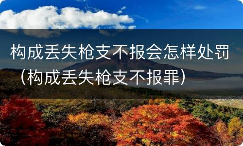 构成丢失枪支不报会怎样处罚（构成丢失枪支不报罪）