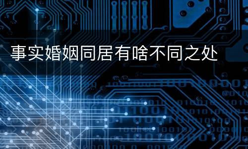 事实婚姻同居有啥不同之处