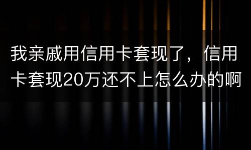我亲戚用信用卡套现了，信用卡套现20万还不上怎么办的啊