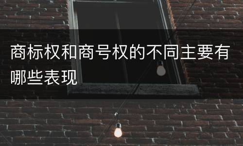 商标权和商号权的不同主要有哪些表现
