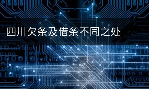 四川欠条及借条不同之处