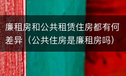 廉租房和公共租赁住房都有何差异（公共住房是廉租房吗）