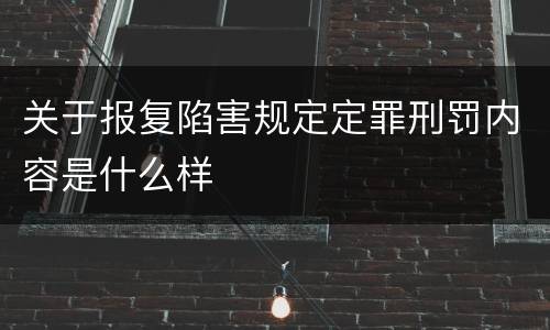 关于报复陷害规定定罪刑罚内容是什么样