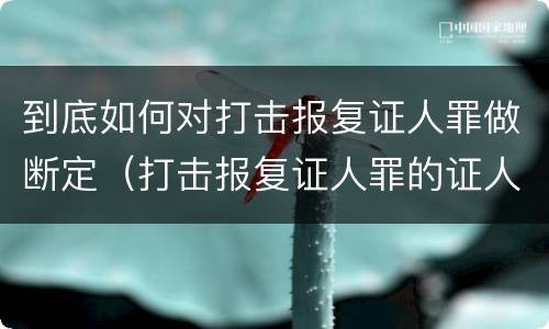 到底如何对打击报复证人罪做断定（打击报复证人罪的证人范围）