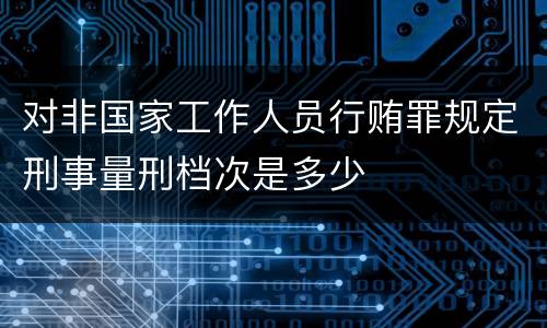 对非国家工作人员行贿罪规定刑事量刑档次是多少
