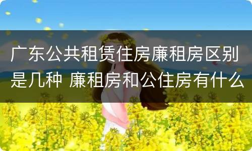 广东公共租赁住房廉租房区别是几种 廉租房和公住房有什么区别