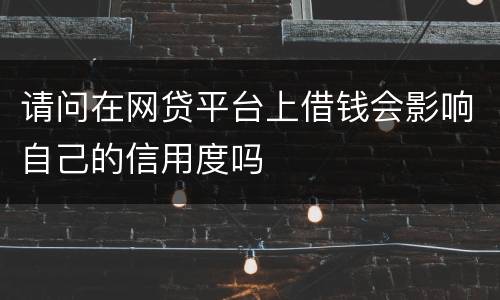 请问在网贷平台上借钱会影响自己的信用度吗