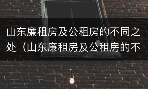 山东廉租房及公租房的不同之处（山东廉租房及公租房的不同之处在哪里）
