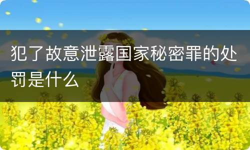 犯了故意泄露国家秘密罪的处罚是什么