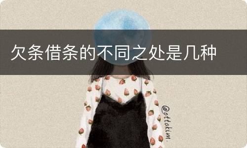 欠条借条的不同之处是几种