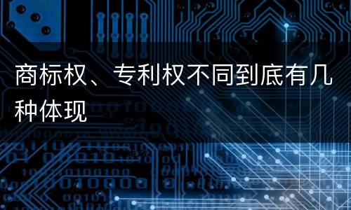 商标权、专利权不同到底有几种体现