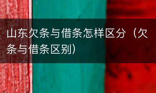 山东欠条与借条怎样区分（欠条与借条区别）