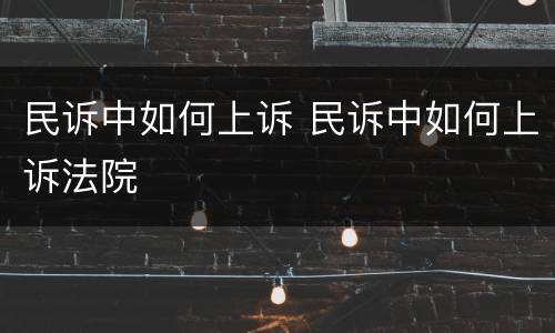 民诉中如何上诉 民诉中如何上诉法院