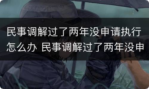 民事调解过了两年没申请执行怎么办 民事调解过了两年没申请执行怎么办理