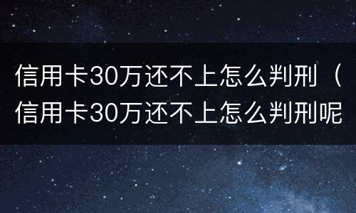 信用卡30万还不上怎么判刑（信用卡30万还不上怎么判刑呢）