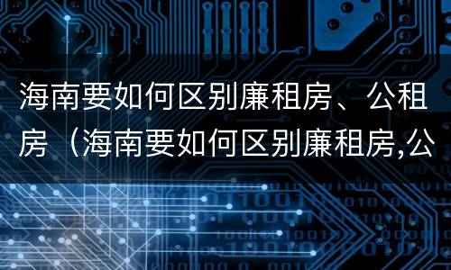 海南要如何区别廉租房、公租房（海南要如何区别廉租房,公租房和住宅）