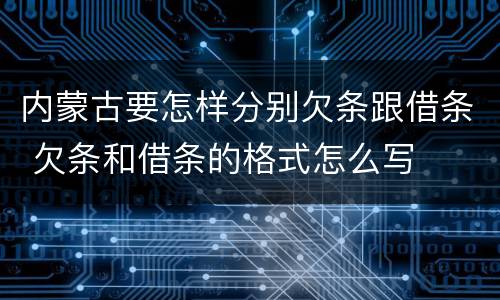 内蒙古要怎样分别欠条跟借条 欠条和借条的格式怎么写