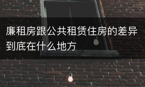 廉租房跟公共租赁住房的差异到底在什么地方