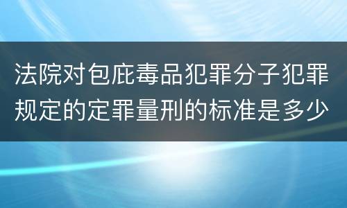 法院对包庇毒品犯罪分子犯罪规定的定罪量刑的标准是多少