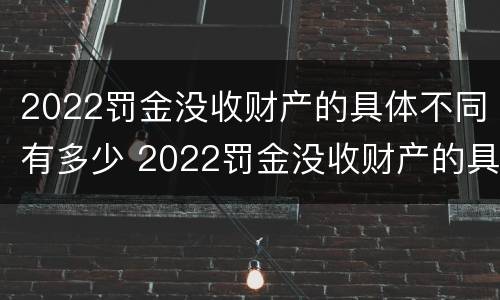 2022罚金没收财产的具体不同有多少 2022罚金没收财产的具体不同有多少项