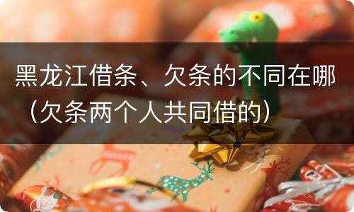 黑龙江借条、欠条的不同在哪（欠条两个人共同借的）