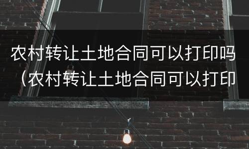 农村转让土地合同可以打印吗（农村转让土地合同可以打印吗）