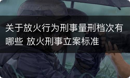 关于放火行为刑事量刑档次有哪些 放火刑事立案标准