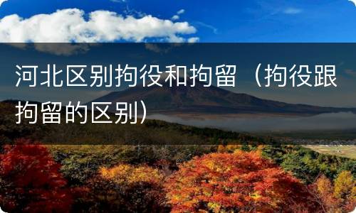 河北区别拘役和拘留（拘役跟拘留的区别）