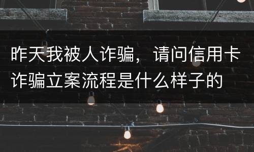 昨天我被人诈骗，请问信用卡诈骗立案流程是什么样子的