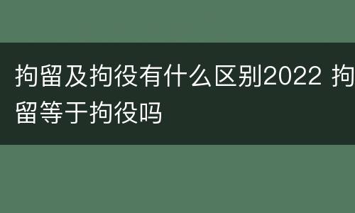拘留及拘役有什么区别2022 拘留等于拘役吗