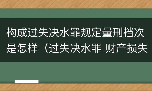 构成过失决水罪规定量刑档次是怎样（过失决水罪 财产损失标准）