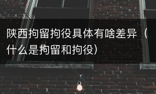 陕西拘留拘役具体有啥差异（什么是拘留和拘役）