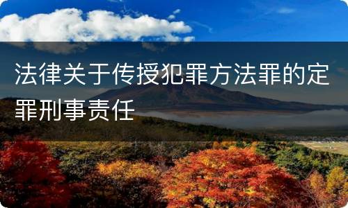 法律关于传授犯罪方法罪的定罪刑事责任