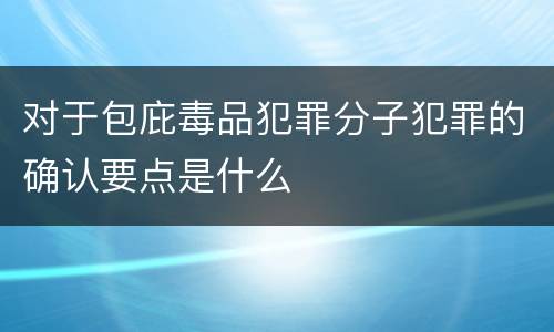 对于包庇毒品犯罪分子犯罪的确认要点是什么