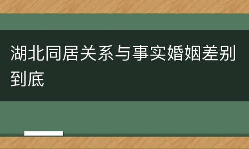 湖北同居关系与事实婚姻差别到底